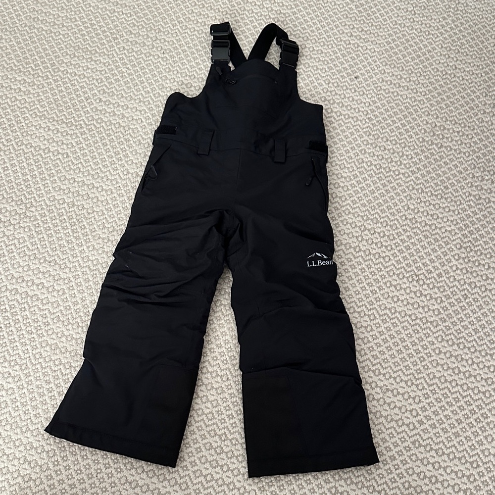 Snow pants kids L.L. Bean Black Insulated Bib Pants